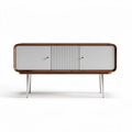 Buffet en bois et métal gris 150 x 45 x 70 cm pour rangement moderne