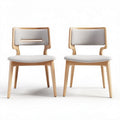 Chaise en bois avec assise en tissu gris dimensions 45 x 50 x 80cm