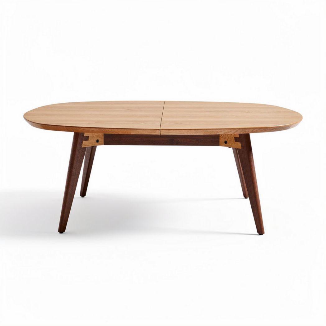 Table à manger ovale en bois avec piètement en métal 150 x 80 x 75cm