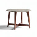 Table ronde en bois avec plateau en mélaminé de 80 x 80 x 75cm