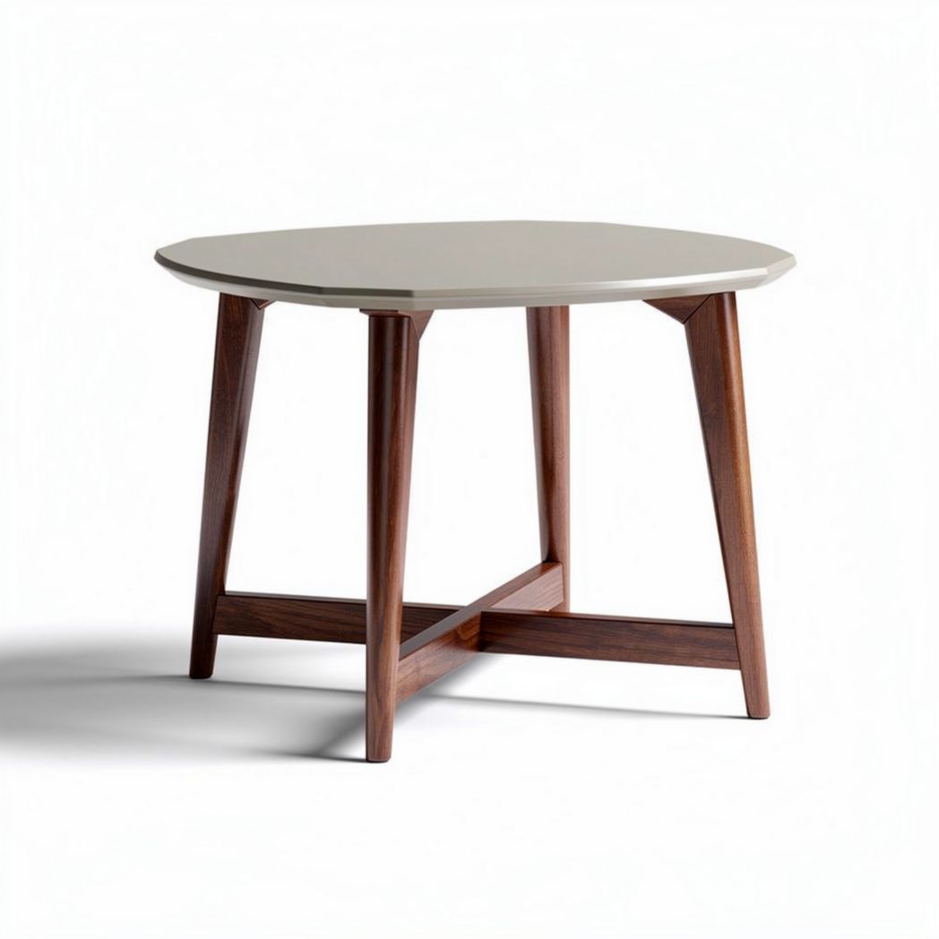 Table ronde en bois avec plateau en mélaminé de 80 x 80 x 75cm