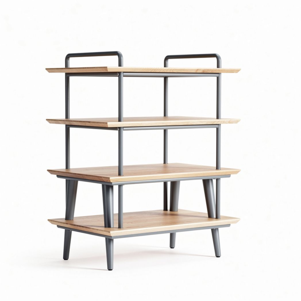 Étagère en bois et métal de 80 x 30 x 100 cm pour rangement polyvalent