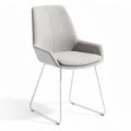 Chaise moderne en tissu gris avec structure en métal 45 x 50 x 80cm