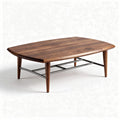 Table basse en bois de noyer avec pieds en métal dimensions 120 x 70 x 40cm